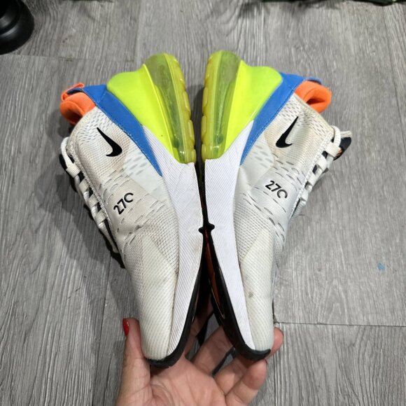 Nike Womens Air Max 270 NERF Sneaker Size 9 White Blue Volt Green Running Shoes - Picture 13 of 13